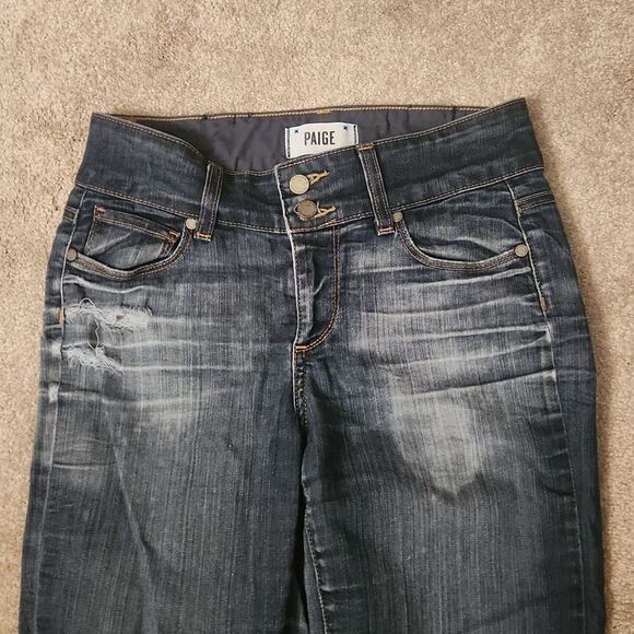 Paige Denim "Hidden Hills" Distressed Bootcut Jeans Size 26 US 2 - Picture 2 of 11